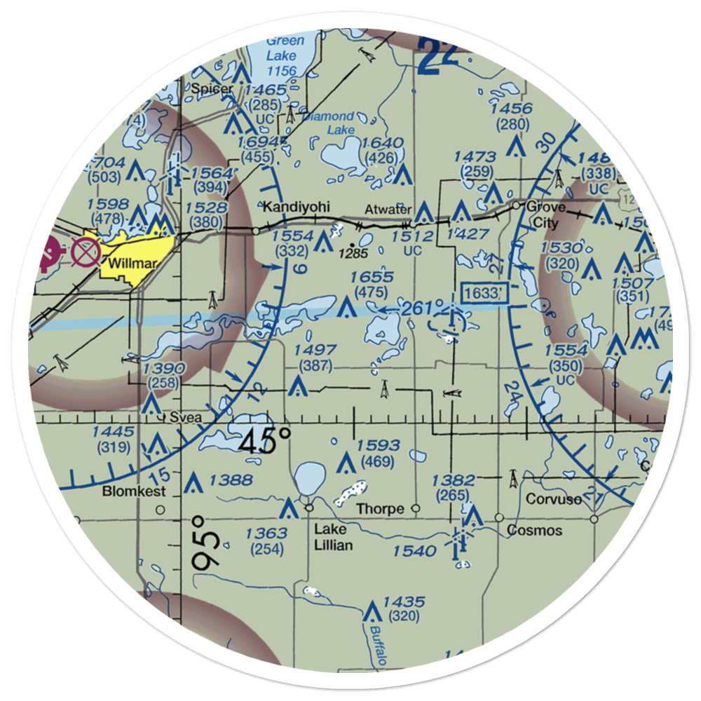Stanton Hill Aerodrome (68MN) VFR Sectional Sticker (30 mile) 