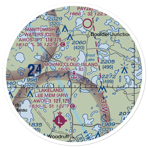 Moving Cloud Island Seaplane Base (1WI2) VFR Sectional Sticker (20 mile)