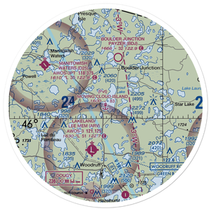 Moving Cloud Island Seaplane Base (1WI2) VFR Sectional Sticker (30 mile)