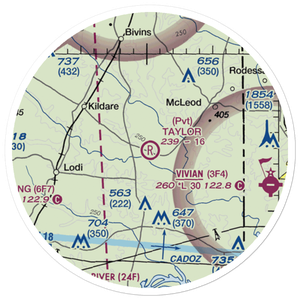 Taylor Field (TE72) VFR Sectional Sticker (20 mile)