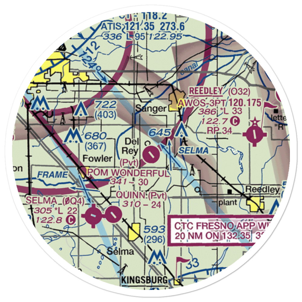Pom Wonderful Airstrip (0CA0) VFR Sectional Sticker (20 mile) 