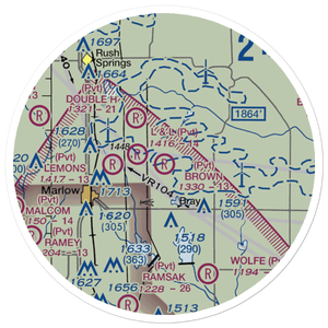 Brown Airstrip (OK81) VFR Sectional Sticker (20 mile)