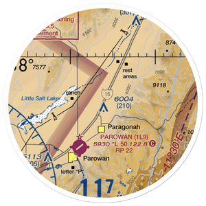 Flying Cal Ute Rancheros Airport (UT15) VFR Sectional Sticker (20 mile)