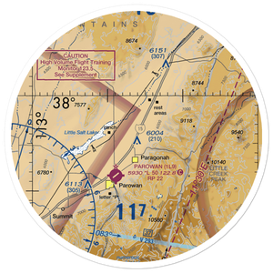 Flying Cal Ute Rancheros Airport (UT15) VFR Sectional Sticker (30 mile)