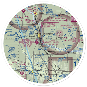 Green Valley Farms Airport (OK64) VFR Sectional Sticker (30 mile)