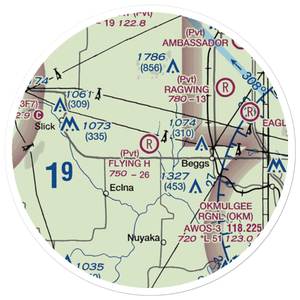 Flying H Ranch Airport (OK50) VFR Sectional Sticker (20 mile)