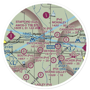 Entz Oliver Airport (1OK6) VFR Sectional Sticker (20 mile)