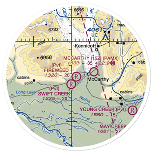 Fireweed Airport (0AK8) VFR Sectional Sticker (20 mile)