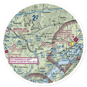 J5 Mike Airport (4AL5) VFR Sectional Sticker (30 mile)