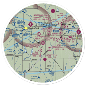 Entz Arts Airport (16OK) VFR Sectional Sticker (30 mile)
