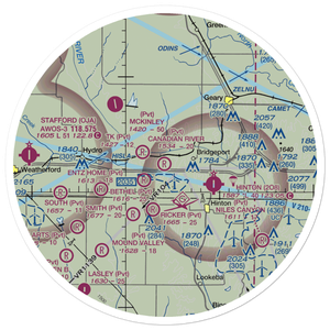 Canadian River Corrientes Airport (OK10) VFR Sectional Sticker (30 mile)