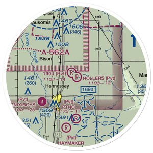 Rollers Airport (OK48) VFR Sectional Sticker (20 mile)