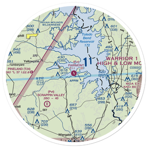 Fairmount Airport (71TS) VFR Sectional Sticker (30 mile)