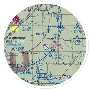 Hurley Memorial Seaport (74MN) VFR Sectional Sticker (20 mile)