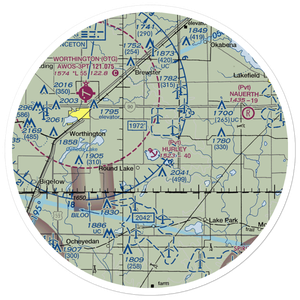 Hurley Memorial Seaport (74MN) VFR Sectional Sticker (30 mile)