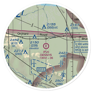 Dennys Playground Airport (NE51) VFR Sectional Sticker (20 mile)