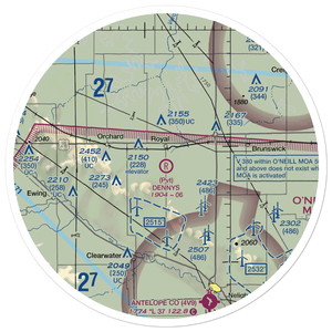 Dennys Playground Airport (NE51) VFR Sectional Sticker (30 mile)