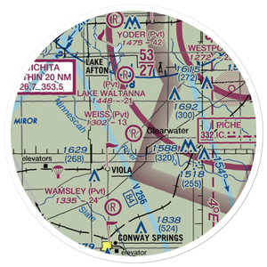 Weiss Acres Airport (24KS) VFR Sectional Sticker (20 mile)