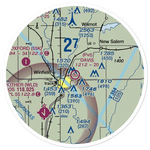 Davis Field (2KS4) VFR Sectional Sticker (20 mile)
