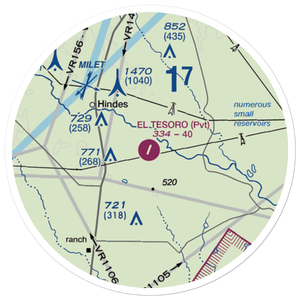 El Tesoro Ranch Airport (02TS) VFR Sectional Sticker (20 mile)