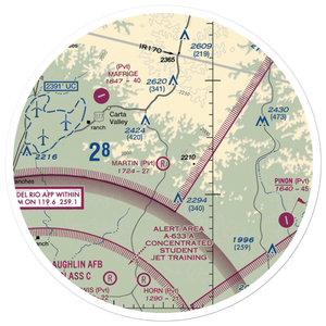 Martin Ranch Airport (65TS) VFR Sectional Sticker (30 mile)