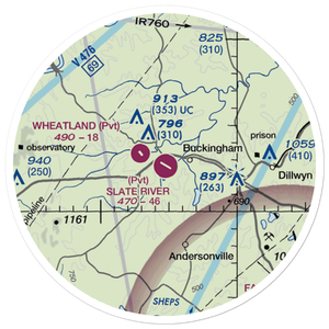 Slate River Ranch Airport (8VA1) VFR Sectional Sticker (20 mile)
