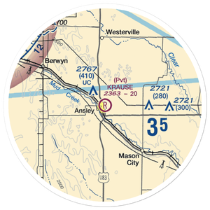 Krause Private Airport (NE45) VFR Sectional Sticker (20 mile)