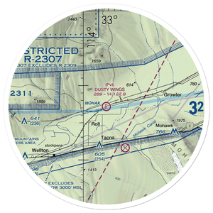 Dusty Wings Field (US-0638) VFR Sectional Sticker (30 mile)