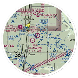 Haymaker Private Airport (35OK) VFR Sectional Sticker (20 mile)