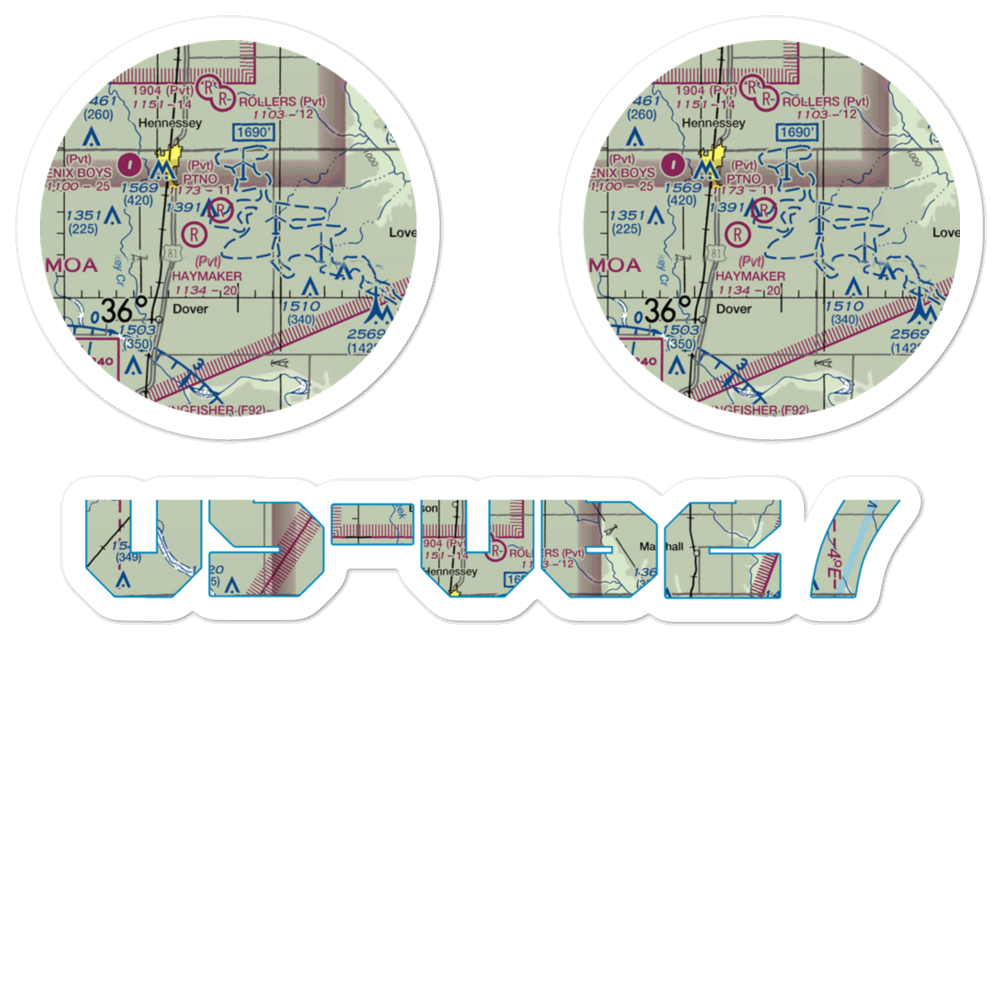 Haymaker Private Airport (35OK) VFR Sectional Sticker Pack 