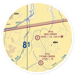 Red Creek Airport (AK80) VFR Sectional Sticker (20 mile)