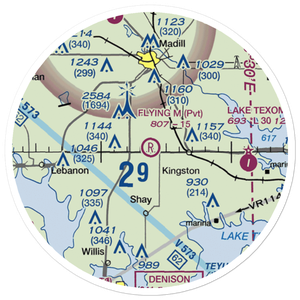 Flying M Airport (12OK) VFR Sectional Sticker (20 mile)