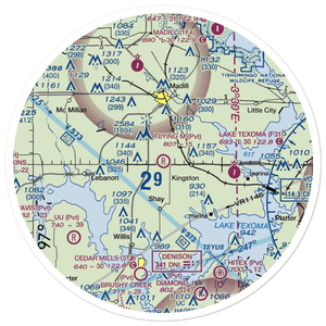 Flying M Airport (12OK) VFR Sectional Sticker (30 mile)