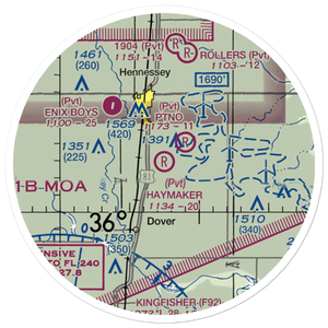 Haymaker Airport (34OK) VFR Sectional Sticker (20 mile)