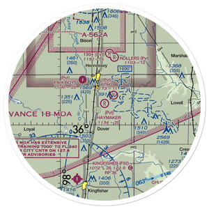 Haymaker Airport (34OK) VFR Sectional Sticker (30 mile)