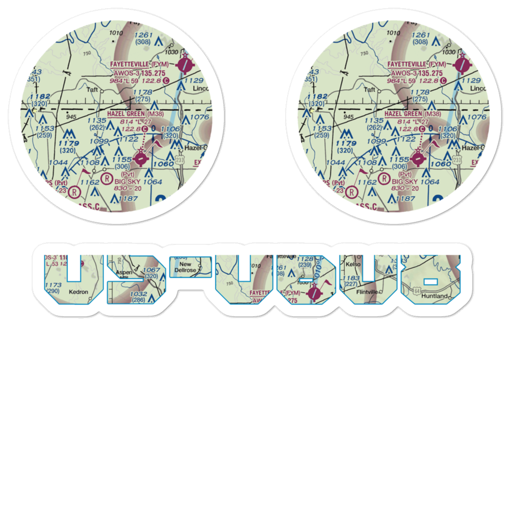 Hazel Green Acres Airport (8AL7) VFR Sectional Sticker Pack 