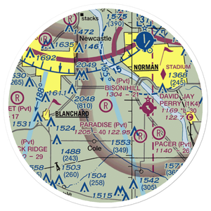 Bison Hill Airport (80OK) VFR Sectional Sticker (20 mile)