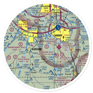 Bison Hill Airport (80OK) VFR Sectional Sticker (30 mile)