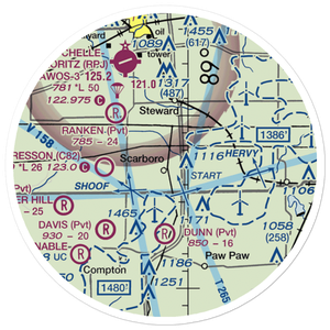 Durin RLA Airport (IL53) VFR Sectional Sticker (20 mile)