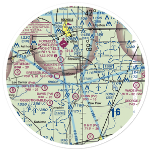 Durin RLA Airport (IL53) VFR Sectional Sticker (30 mile)