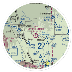 Spring Creek Ranch Airport (73OK) VFR Sectional Sticker (20 mile)