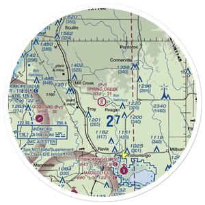 Spring Creek Ranch Airport (73OK) VFR Sectional Sticker (30 mile)
