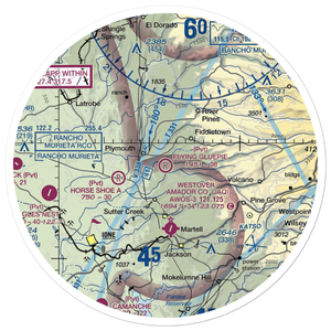 Flying Gluepie Ranch Airport (74CA) VFR Sectional Sticker (30 mile)