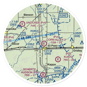 Corn Alley 2 Airport (74IL) VFR Sectional Sticker (20 mile)