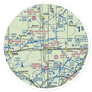 Corn Alley 2 Airport (74IL) VFR Sectional Sticker (30 mile)