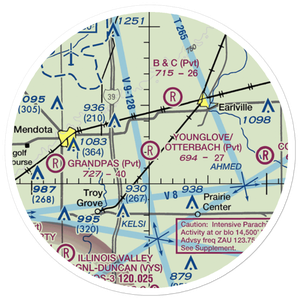 Younglove/Otterbach Airport (IL55) VFR Sectional Sticker (20 mile)