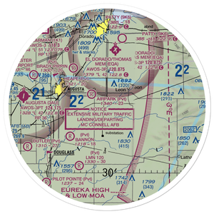 Riverbend Ranch Airport (77KS) VFR Sectional Sticker (30 mile)