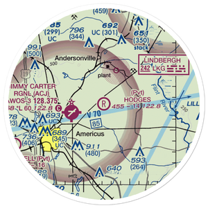 Hodges Field Airport (4GA0) VFR Sectional Sticker (20 mile)