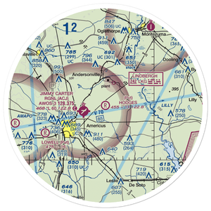 Hodges Field Airport (4GA0) VFR Sectional Sticker (30 mile)