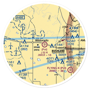 J & H Airport (5TS7) VFR Sectional Sticker (20 mile)